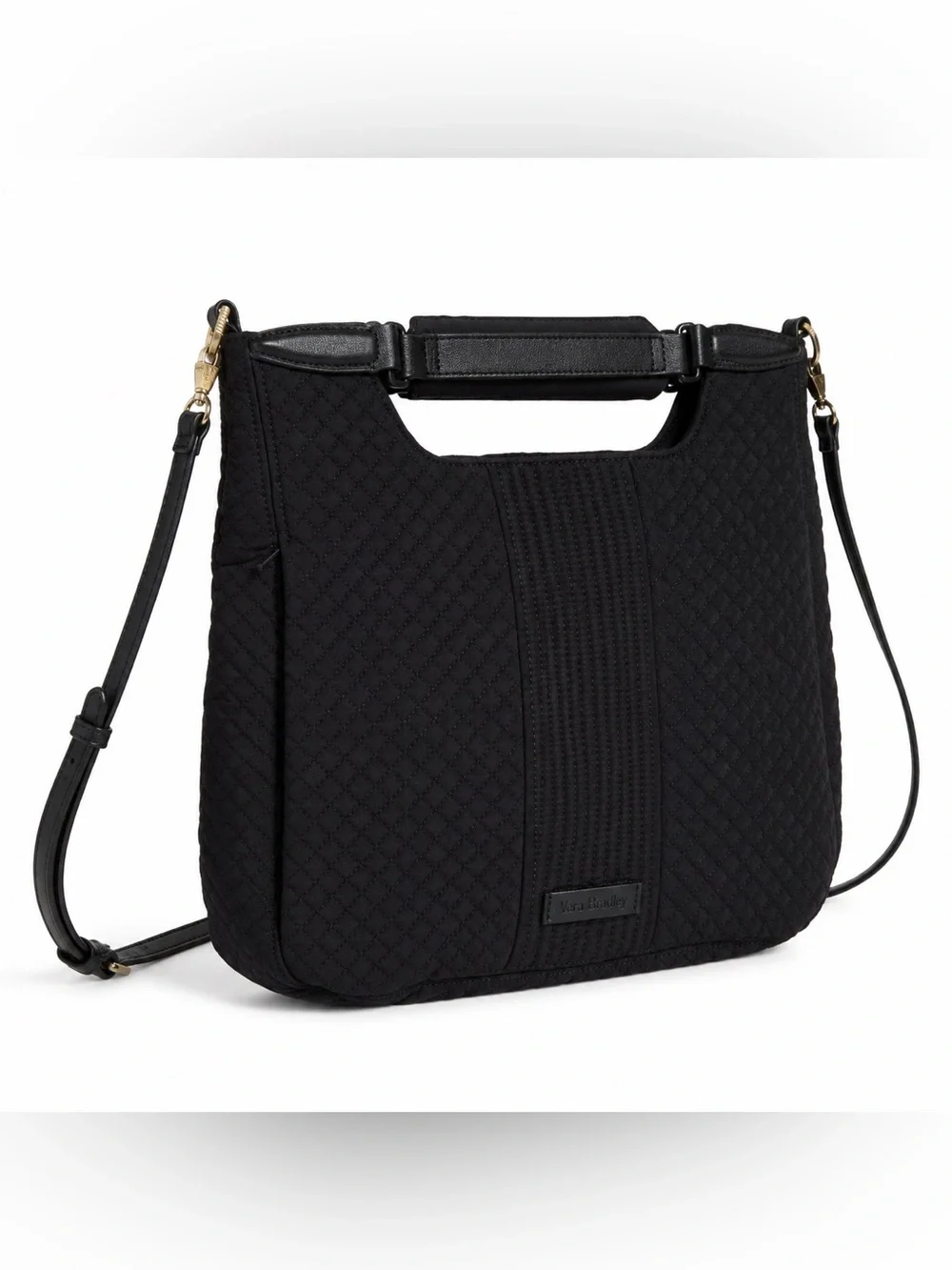 Vera Bradley Change It Up Black Quilted Convertible Crossbody Tote Bag